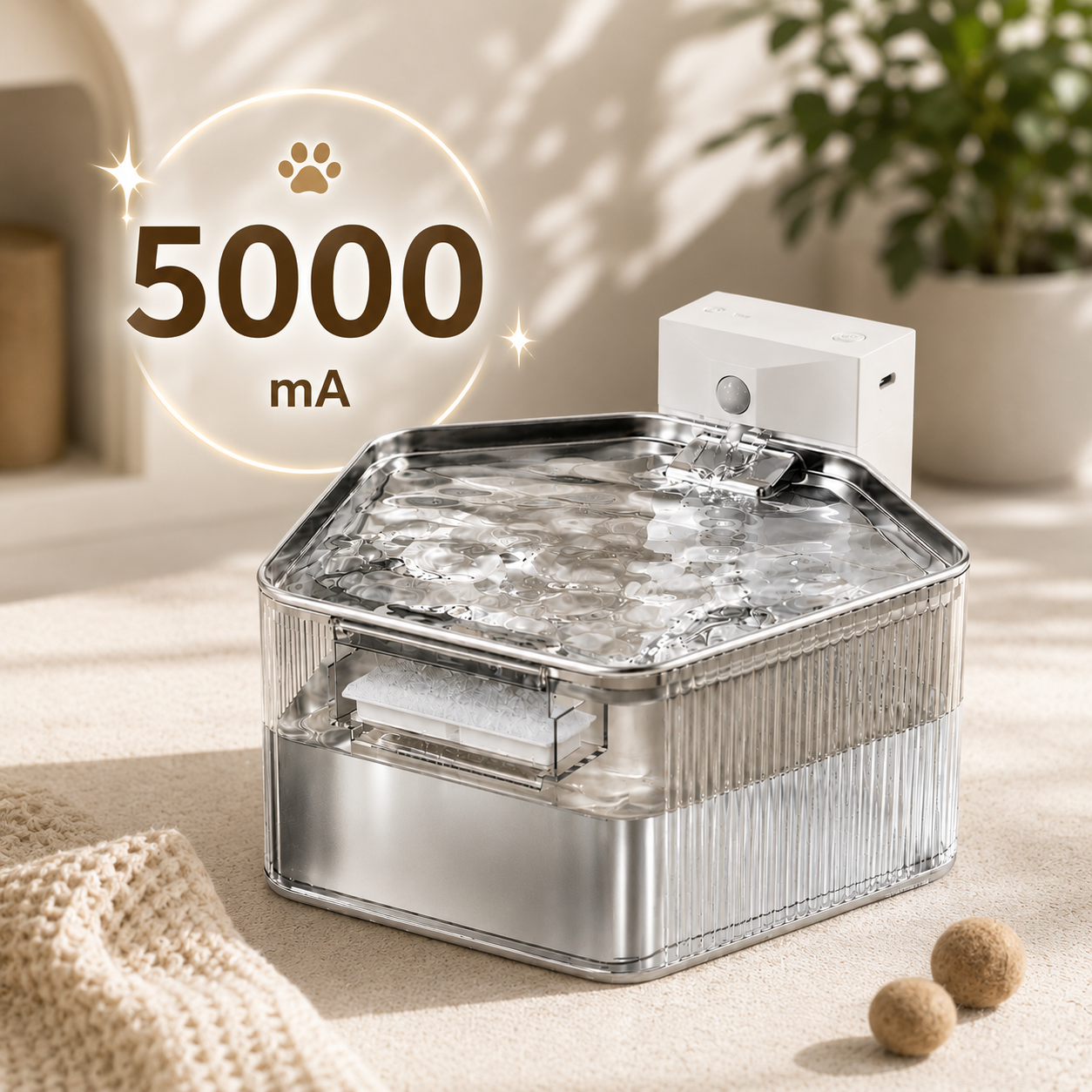 Smart Wireless Stainless Steel Pet Fountain
