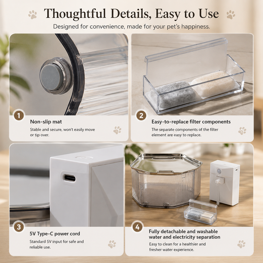 Smart Wireless Stainless Steel Pet Fountain