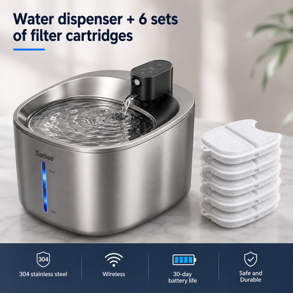 Smart Stainless Steel Pet Fountain 4L